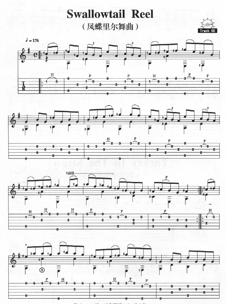 Swallowtail Reel－凤蝶里尔舞曲(吉它曲谱)吉他谱子-1