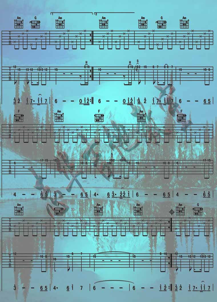 Endelss Horizon_蓝色天际专辑－Bandari 班得瑞(吉它曲谱)吉他谱子-2