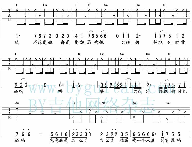难道爱一个人有错吗吉他谱子-5