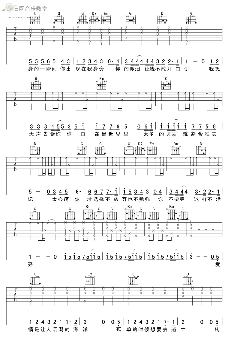 我想大声告诉你吉他谱子-2