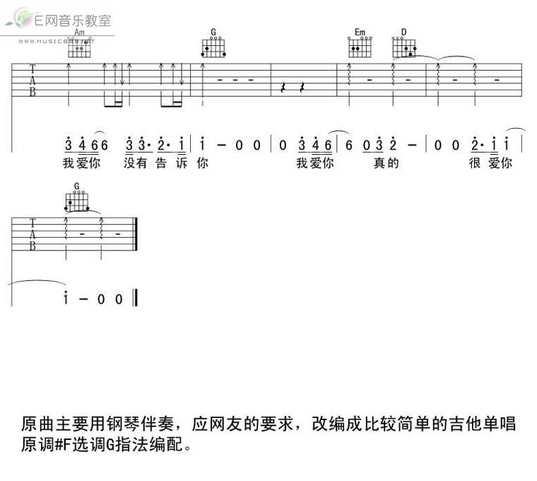 我想大声告诉你吉他谱子-4