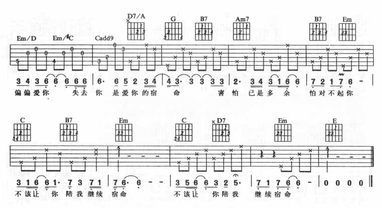 爱你的宿命吉他谱子-3