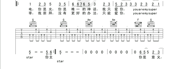 Super Star 吉他谱子-2