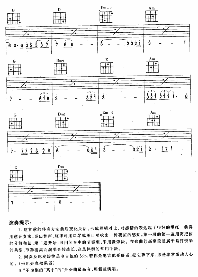 北方的狼吉他谱子-3