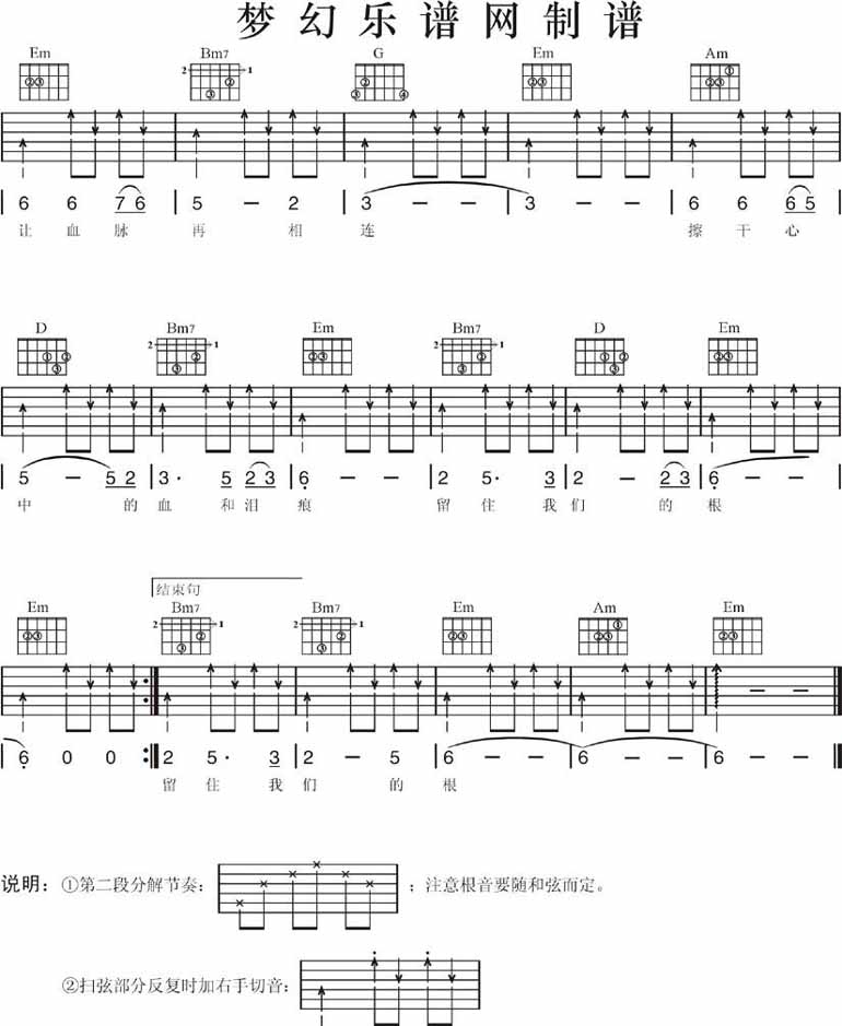 把根留住吉他谱子-2