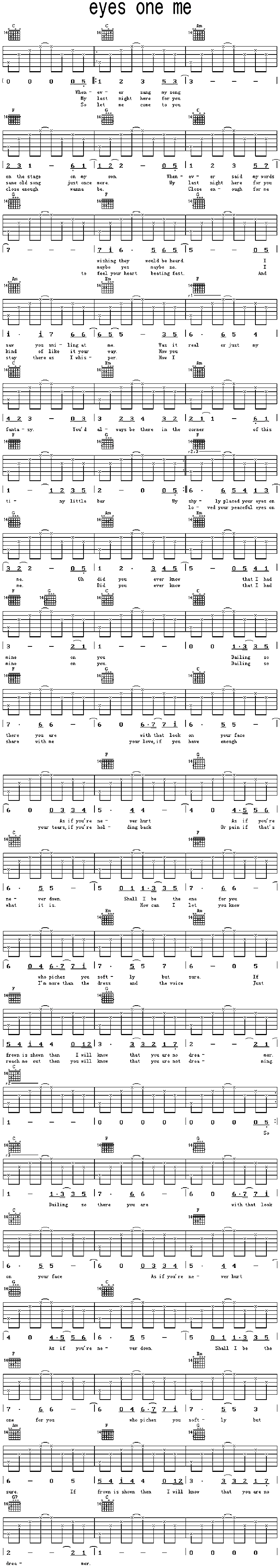 EYES ON ME吉他谱子-1