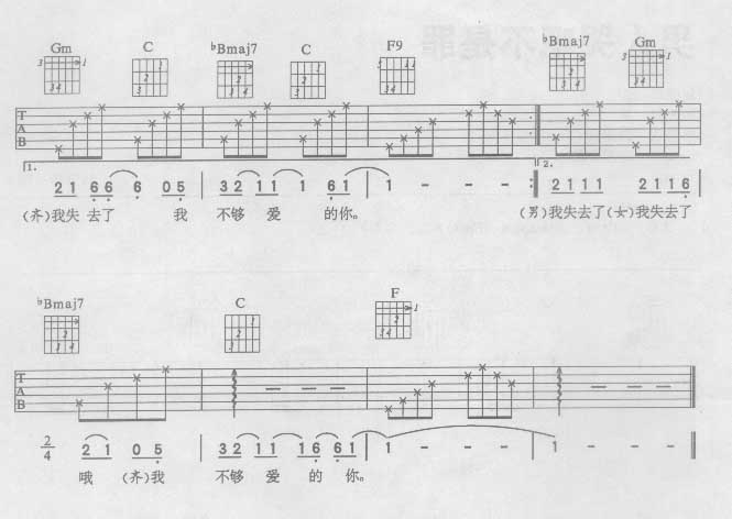 我不够爱你吉他谱子-3