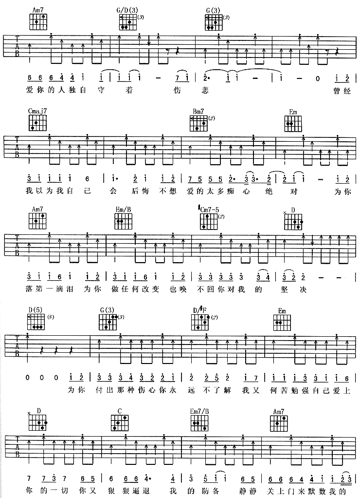 痴心绝对吉他谱子-4