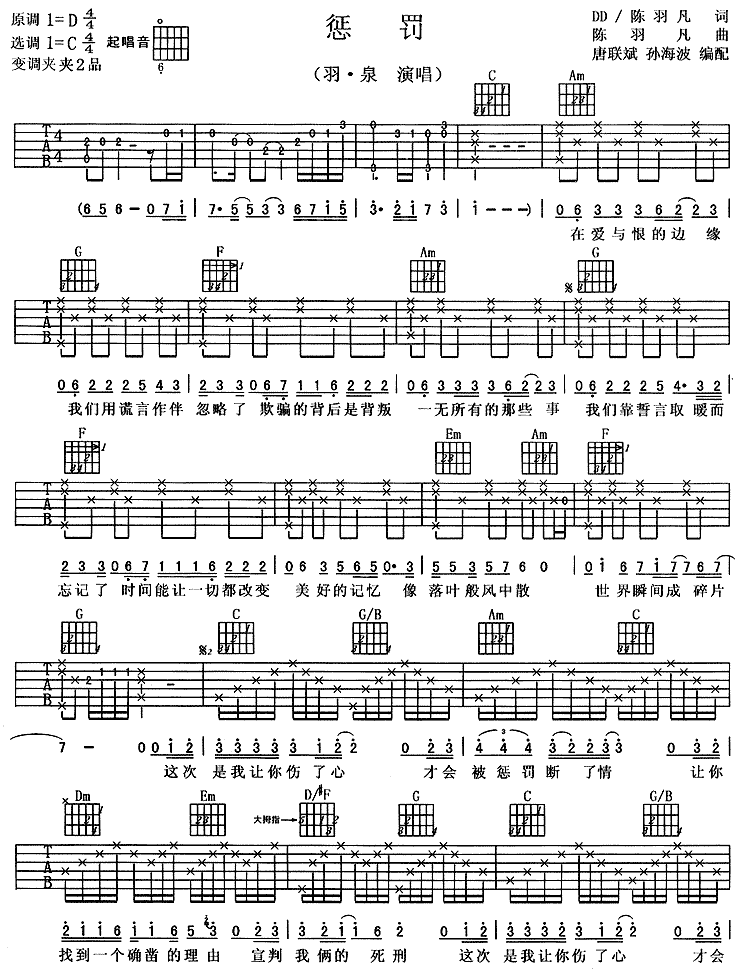 惩罚吉他谱子-1