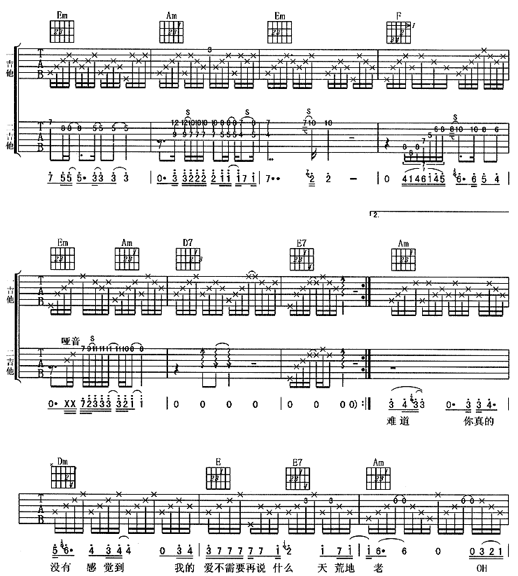 难道吉他谱子-3