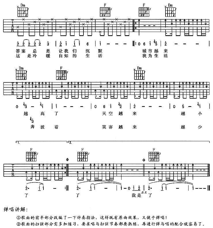 越来越吉他谱子-2