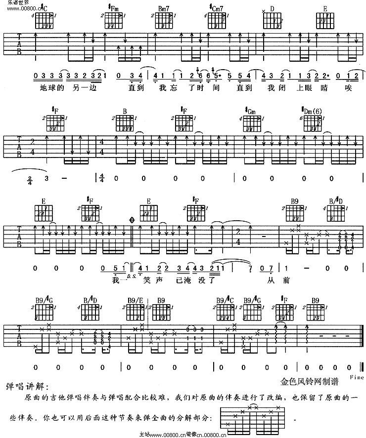 一个人住吉他谱子-3