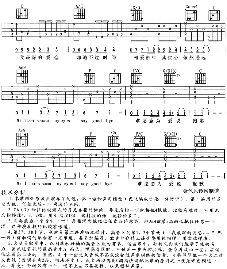 为爱说抱歉吉他谱子-3