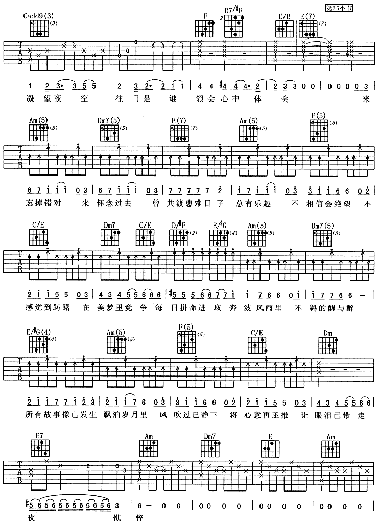 友情岁月吉他谱子-2