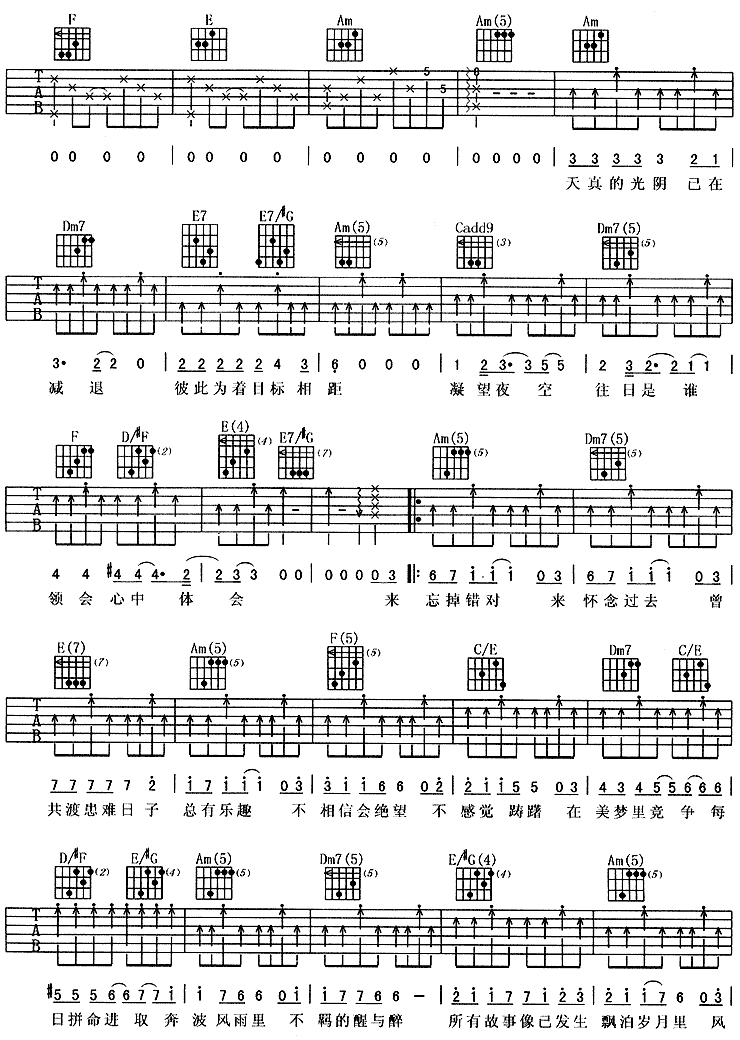 友情岁月吉他谱子-3