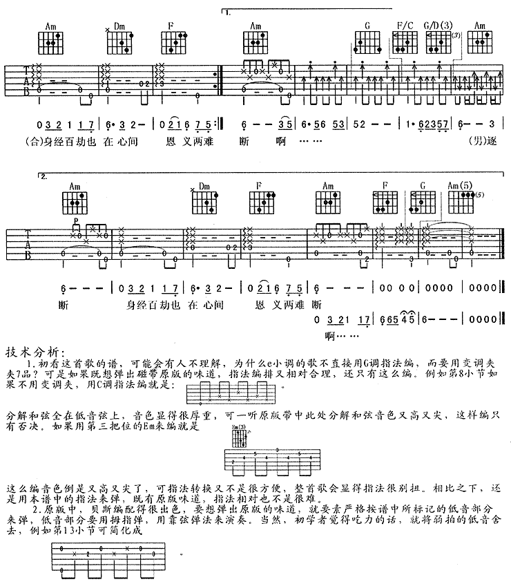 铁血丹心吉他谱子-2