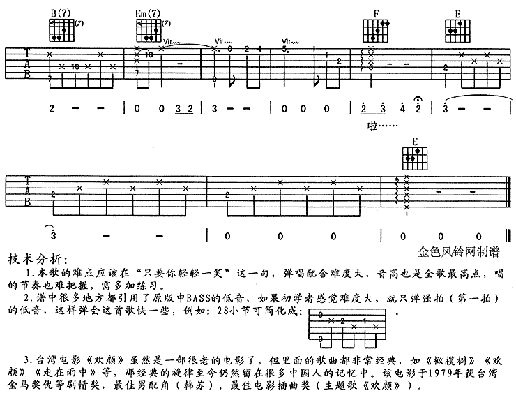 欢颜吉他谱子-5
