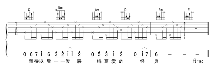 相逢何必曾相识吉他谱子-4