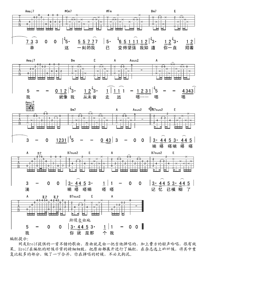 纪念册吉他谱子-2