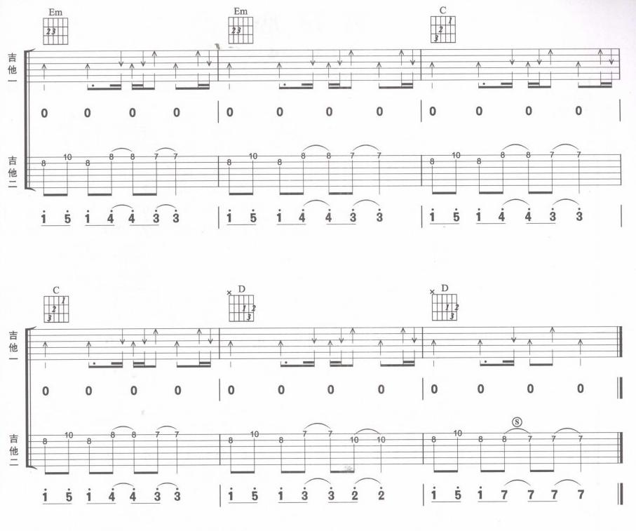 不能说的秘密(双吉他)吉他谱子-5