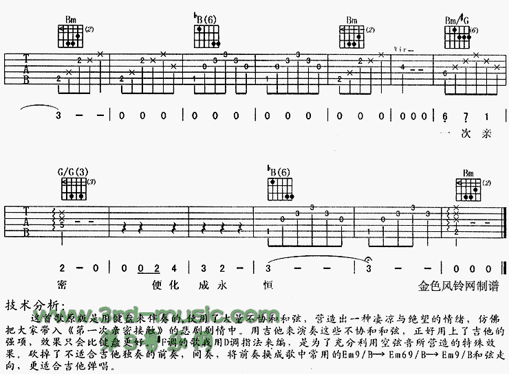 第一次亲密接触吉他谱子-3