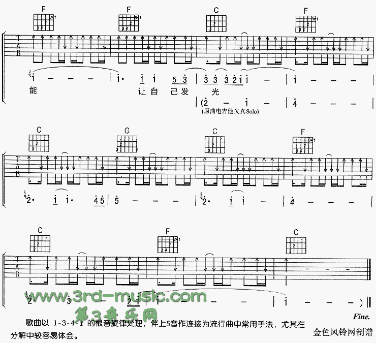 逃亡吉他谱子-4