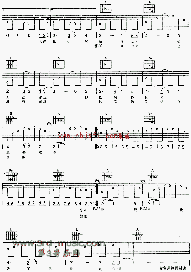 别针吉他谱子-2