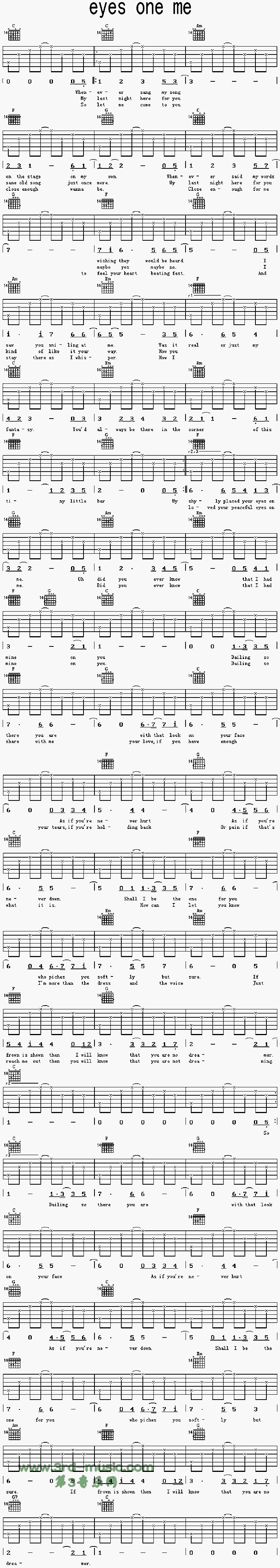 Eyes One Me吉他谱子-1