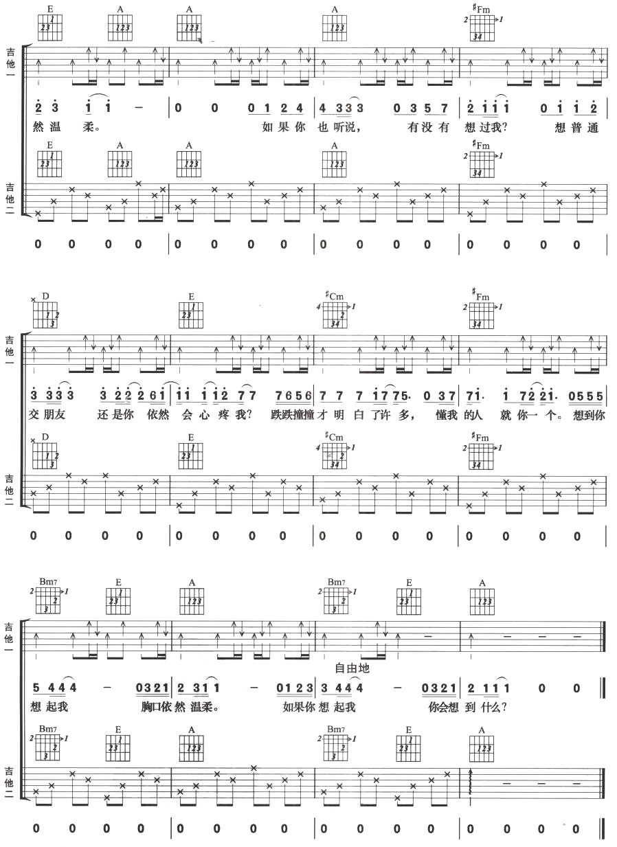如果你也听说(双吉他谱)吉他谱子-5