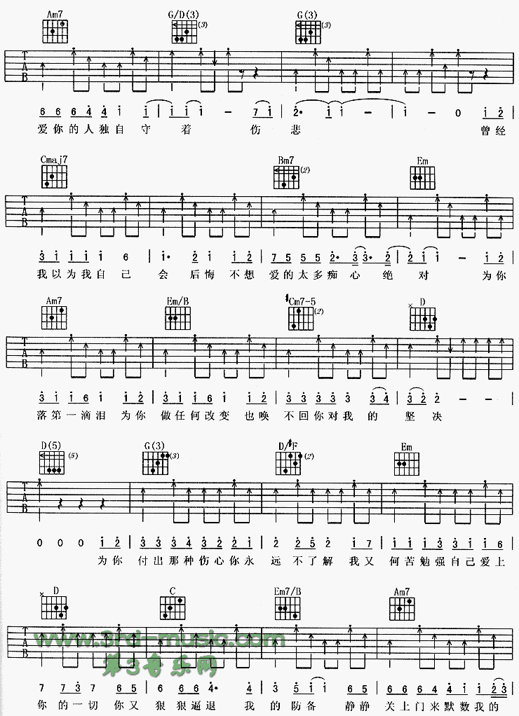 痴心绝对吉他谱子-4