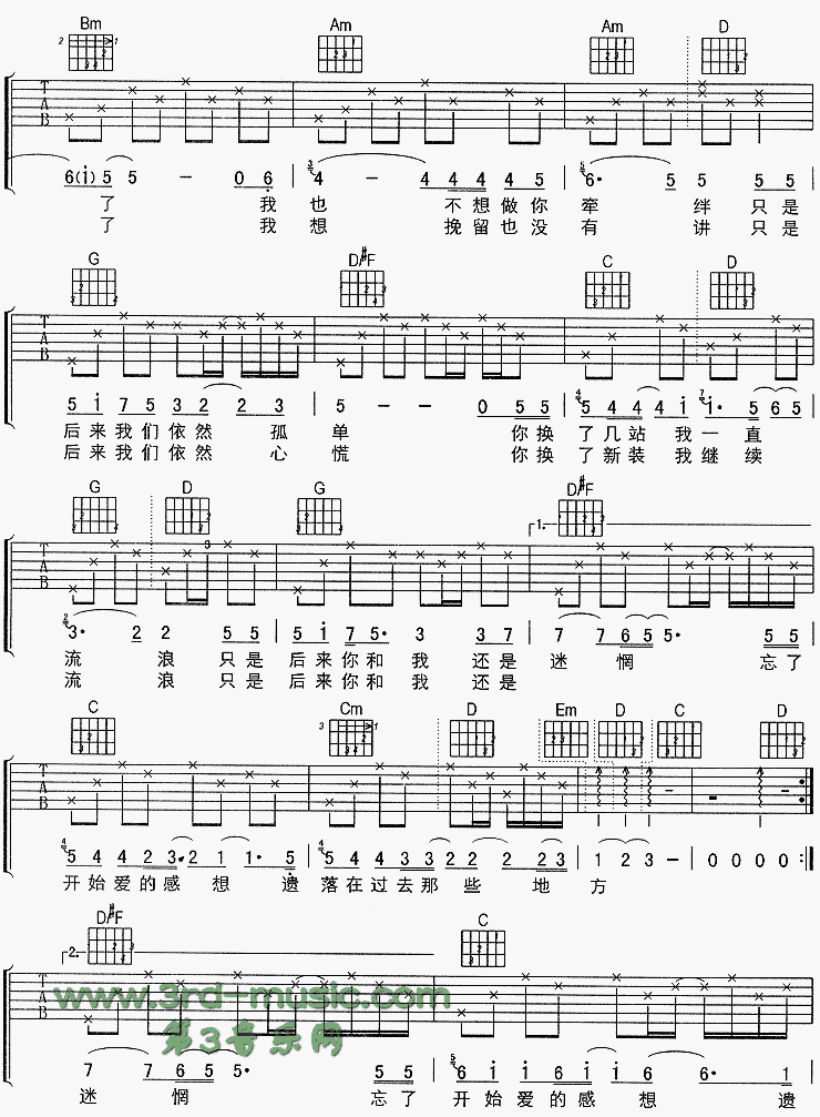 开始那句话吉他谱子-2
